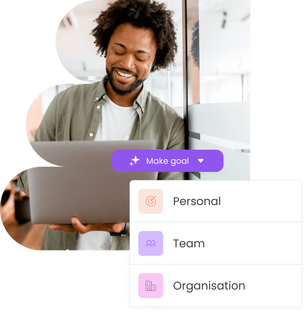 Make a goal with AI on personal, team or organization level